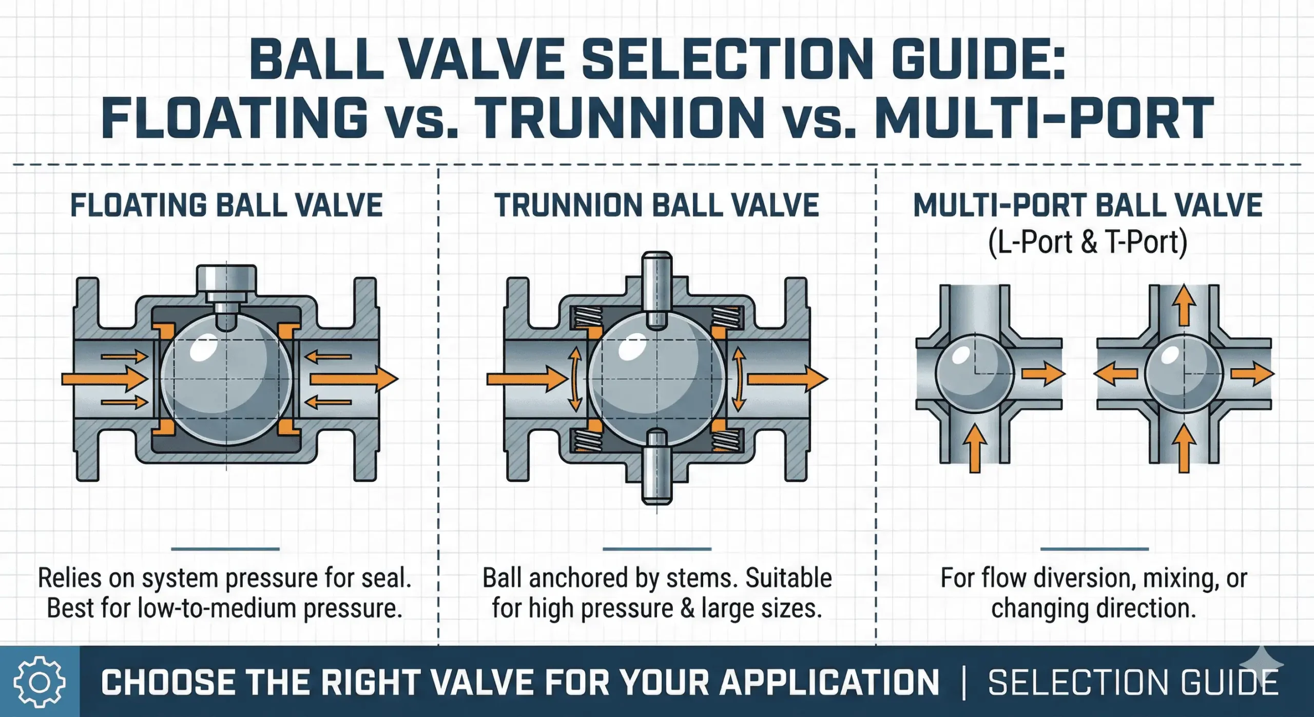 Ultimate Guide to Ball Valve Selection: Floating vs. Trunnion vs. Multi-Port Designs